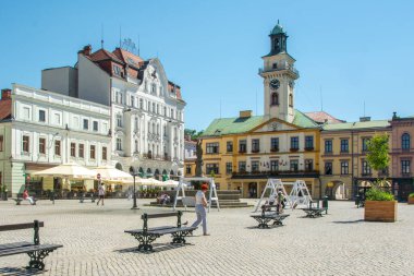 Cieszyn, Iskie Voivodeship Poland - 30 Haziran 2021: Güney Polonya 'da Çek Cumhuriyeti sınırında, slaskie Voyvoda, Cieszyn poviat yetkililerinin merkezi.