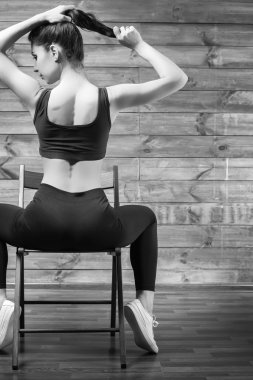 Evde kilo için Egzersiz Egzersizler. Eğitim kadın.