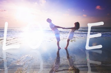 Wedding couple, marriage, honeymoon sumer travel at Maldives