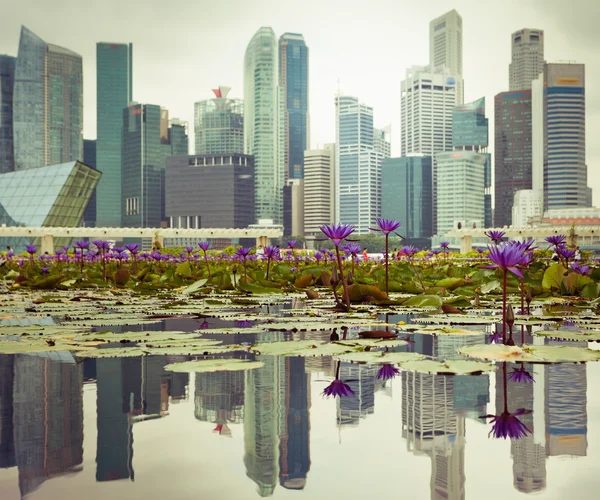 Old photo of business office in Singapore — Stock Photo, Image