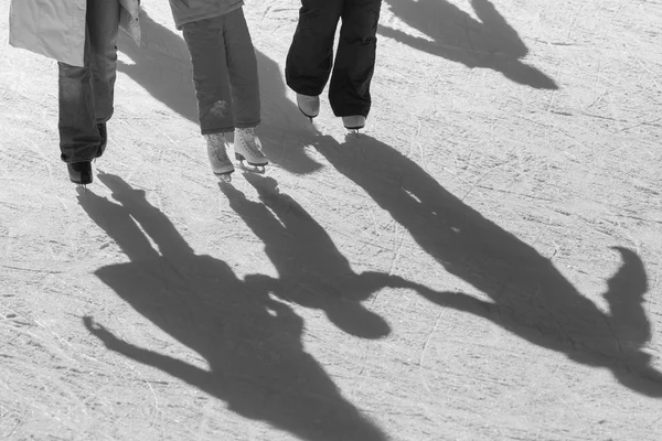 shadow background of family on the ice