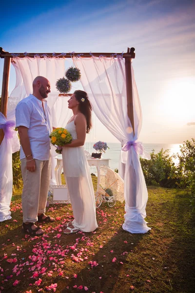 Pareja de boda acaba de casarse —  Fotos de Stock