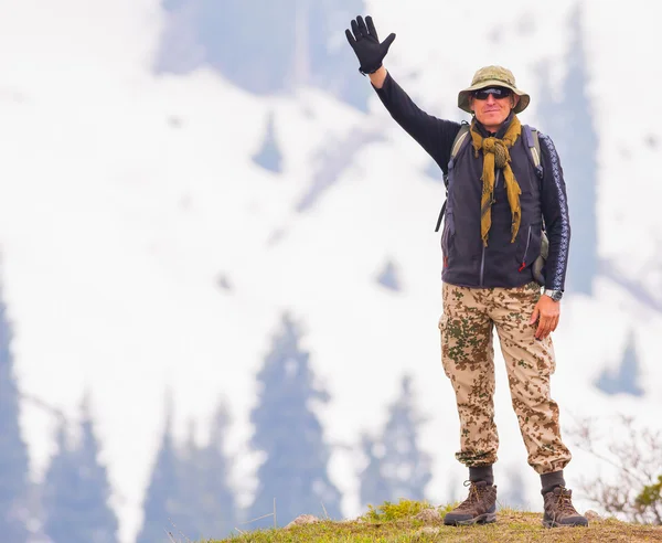 Hiking and adventure at the mountain — Stock Photo, Image