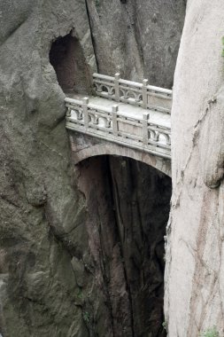 Huangshan mountain and stone bridge, China, Asia