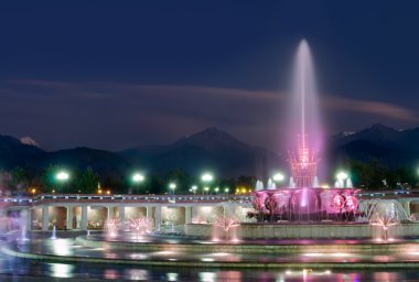 Fountain in National Park of Almaty