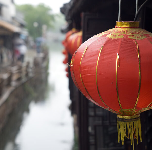 Chinese lantern in Zhouzhuang, China