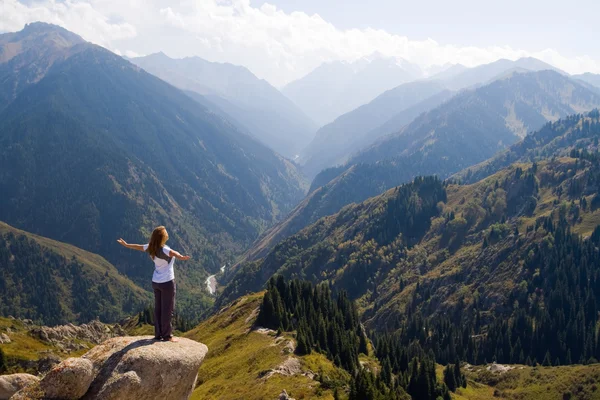 Yoga at summit — Stock Photo, Image