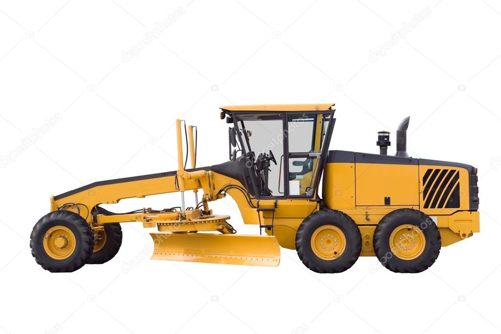 Bulldozer, isolated on white