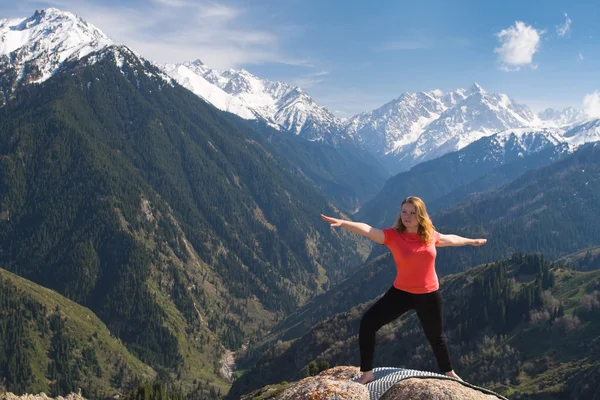 Triangle Pose from Hatha yoga asanas — Stock Photo, Image