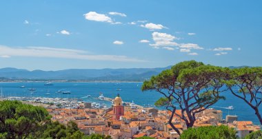 San Tropez with top view. clipart