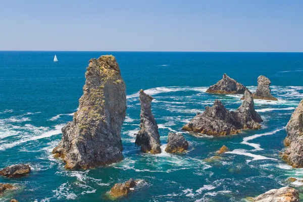 Landscapes of the famous place - Aiguilles de Port-Coton. — Stock Photo, Image