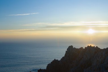 Günbatımı cape kalem Hir, Fransa.