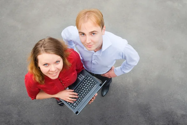 A business partners looking at the camera on the street — Stock Photo, Image