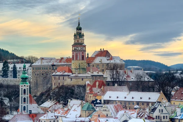 Cesky krumlov at winter, day before christmas — Stock Photo, Image