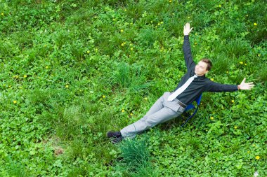 A successful businessman in the nature