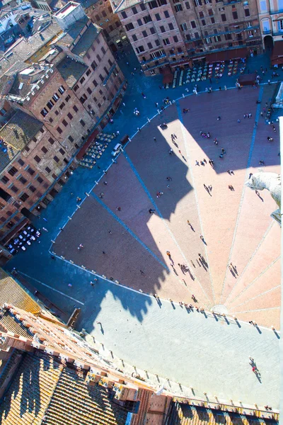 Top view of The main square of Siena. — Stock Photo, Image