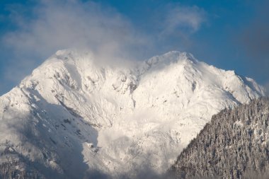 Soğuk ve karlı kış dağ Avusturya