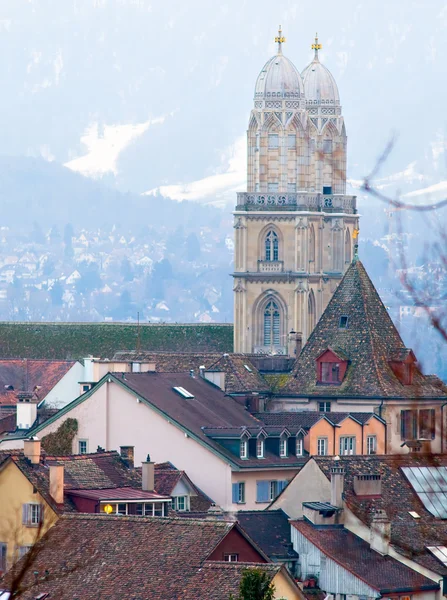 Two towers of Zurich — Zdjęcie stockowe