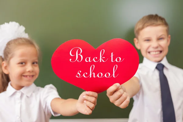 Welcome back to school with love from little kids — Zdjęcie stockowe