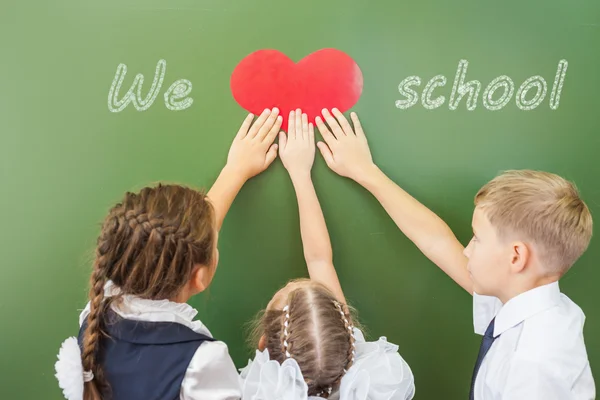 Welcome back to school with love from little kids — Zdjęcie stockowe