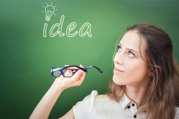 Pretty and creativity teacher or student has good idea! — Stock Fotó