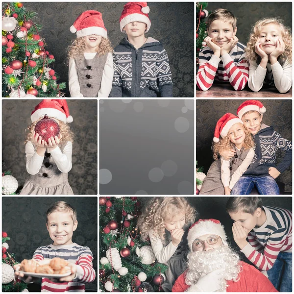 Colagem com várias imagens de Natal, tema xmas — Fotografia de Stock
