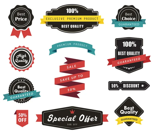 Vector Labels, Banners Ribbons and Stickers — Stock Vector