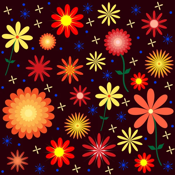 Renkli çiçek vektör desen