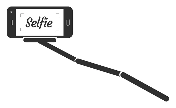Monopod Selfie portre Smartphone App vektör çizim