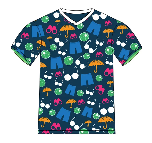 T-shirt yaz desen vektör şablonu