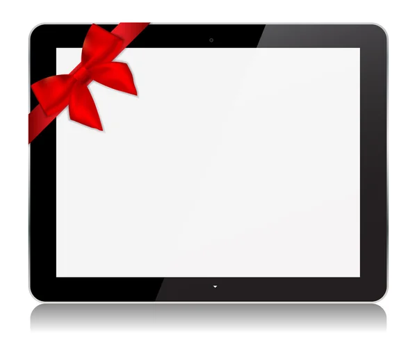 Gerçekçi vektör Tablet hediye kurdele ile