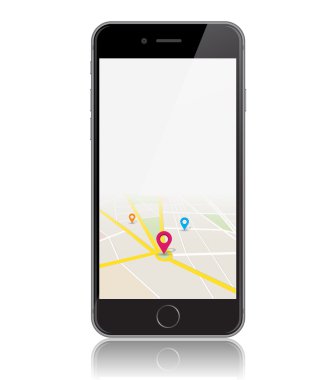 Vektör telefon harita konumu App