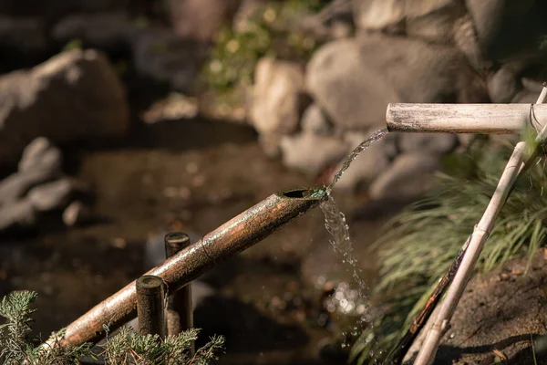 Japanese Bamboo Water Fountain — Stock Photo, Image