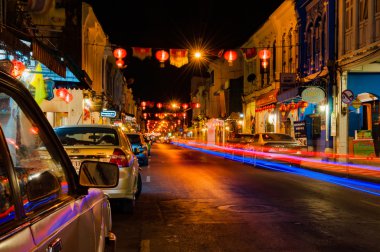 Phuket, Tayland - 16 Şubat 2016: Thalang tarihi yol p