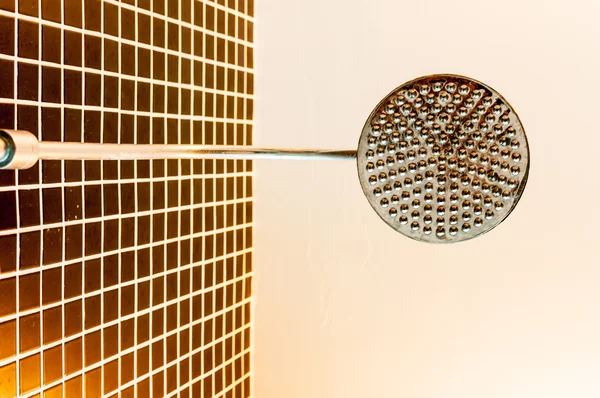 Stainless shower in a low angle — Stock Photo, Image