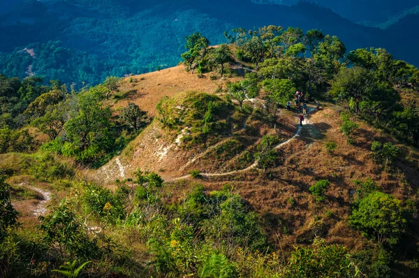 Caminho de trekking na montanha no parque nacional Tak, Tailândia — Fotografia de Stock