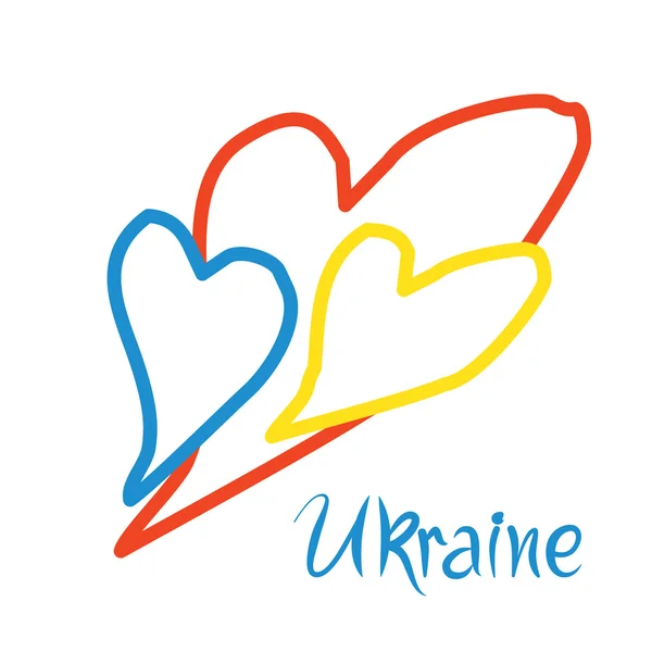 Три сердца _ Love Ukraine Лицензионные Стоковые Иллюстрации