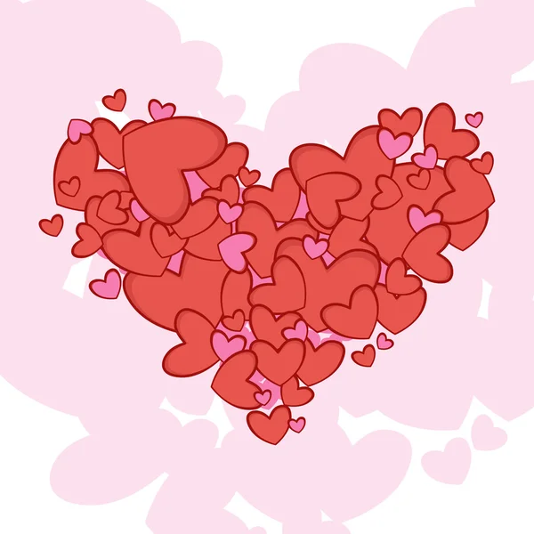 Pek çok kırmızı ve pembe kalpler. Aşk