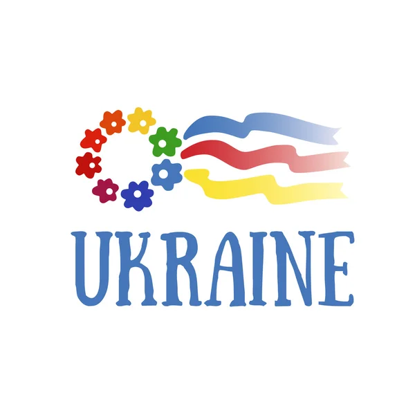 Ucrânia. Grinalda com flores — Vetor de Stock