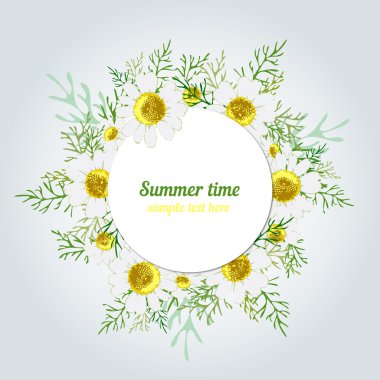 Blue background with flowers, cards