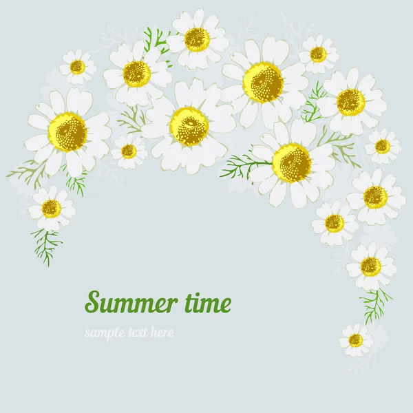 Blue background with flowers, cards