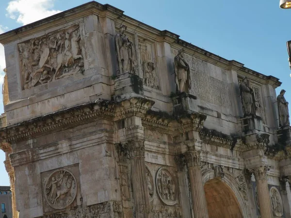 Arc Triomphe Rome Avec Une Façade Limitée Accrocheur — Photo