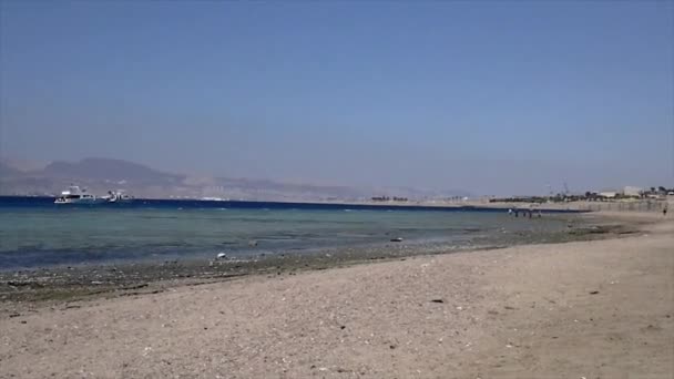 Playa Aqaba Frente Corona Frente Eliat Israelí — Vídeos de Stock