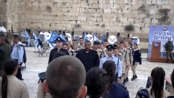 Ceremonia Inauguración Los Cadetes Pie Cúpula Roca Majid Aksa — Vídeos de Stock