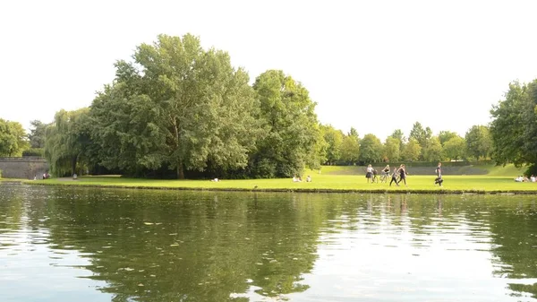 Small Lake Beautiful Botany Which Pedal Boats — Stock Photo, Image