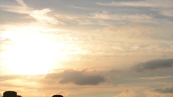 Coucher Soleil Avec Crépuscule Rougeâtre Sur Cologne — Video