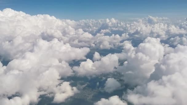 Wolken Van Het Vliegtuig Mooie Witte Wolken — Stockvideo