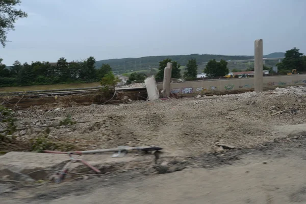 Flood Damage A61 Motorway Bridge Bad Neunahr Ahrweiler — Stock Photo, Image