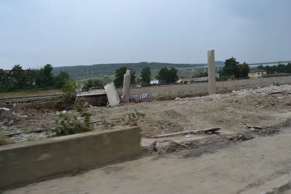 Flood Damage A61 Motorway Bridge Bad Neunahr Ahrweiler — 图库照片