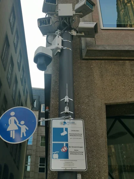 Câmera Vigilância Domplatz Colônia — Fotografia de Stock